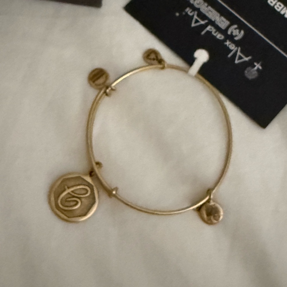 Alex and Ani Gold C Charm Bracelet